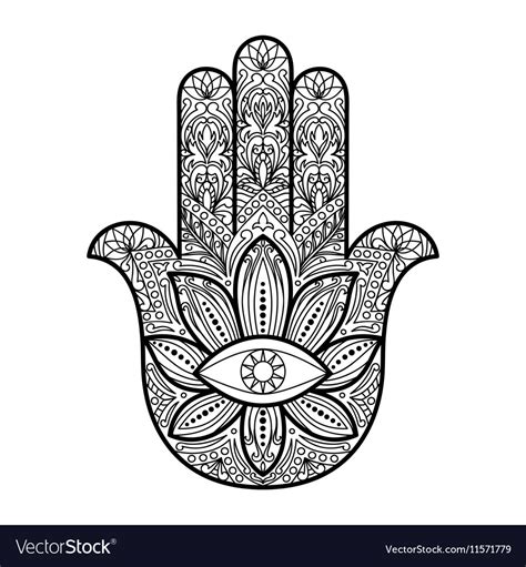 Hamsa Hand Of Fatima Amulet Royalty Free Vector Image