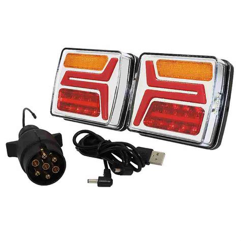 Wireless Trailer Lights Kit For Towing Truck Rechargeable Led Tow Light With Super Magnetic