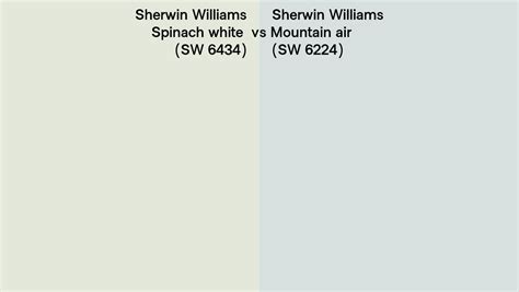 Sherwin Williams Spinach White Vs Mountain Air Side By Side Comparison