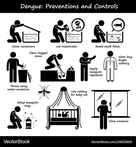 Dengue fever preventions and controls aedes Vector Image