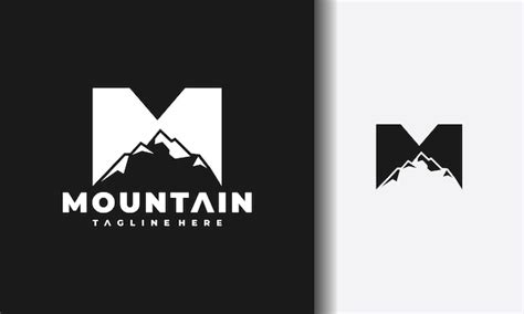 Lettre M Logo Montagne Vecteur Premium