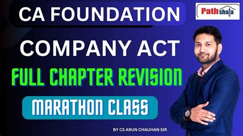 Ca Foundation Company Act Full Chapter Revision Ii By Cs Arun