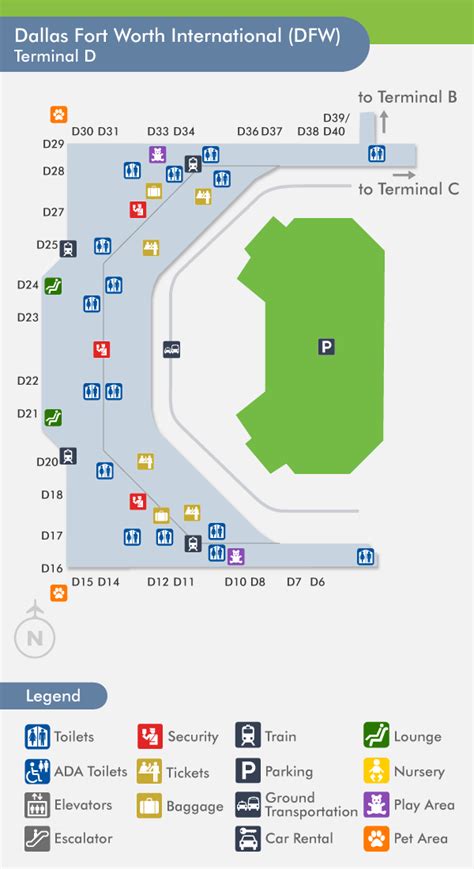 Dfw Terminal D Parking Map