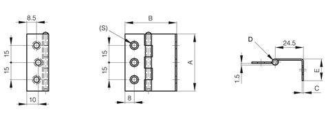 Small Butt Hinge With One Cranked Leaf And Removable Pin Mm