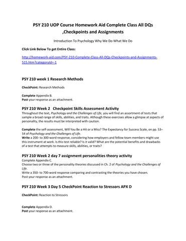 Psy Uop Course Complete Class Homework Aid By Gingerkish Issuu