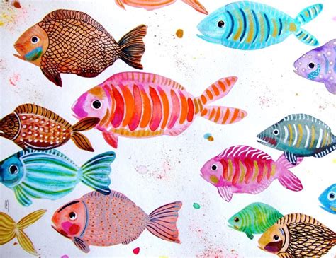 Fishes Painting Fish Art Fishes Wall Art Fishes Fine Art Etsy