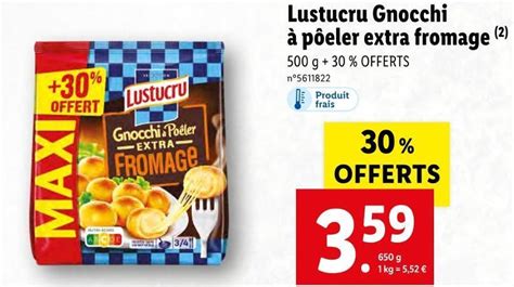 Promo Lustucru Lustucru Gnocchi P Eler Extra Fromage Chez Lidl