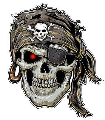 Skull Pirate Bumper Sticker Vinyl Decal Ebay