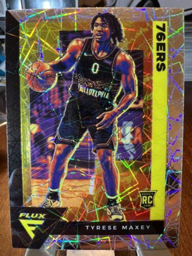 2020 21 Panini Flux Tyrese Maxey RC 208 Silver Laser Prizm Rookie