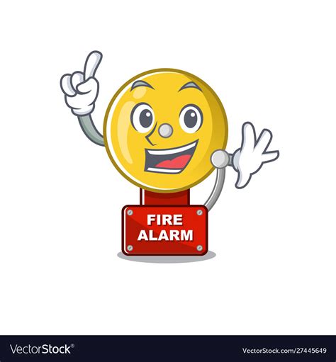 Finger fire alarm in a cartoon Royalty Free Vector Image