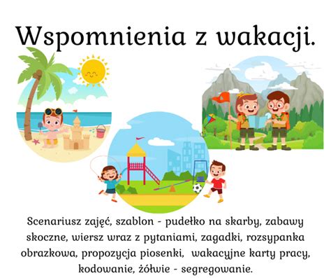 Wspomnienia Z Wakacji Scenariusz Propozycje Zabaw Pude Ko Na Skarby