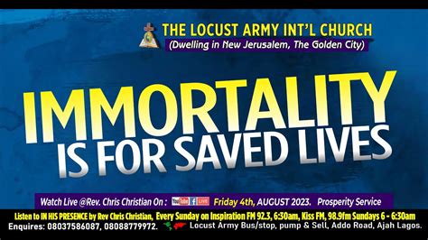 Rev Chris Christian Immortality Is For Saved Lives Youtube