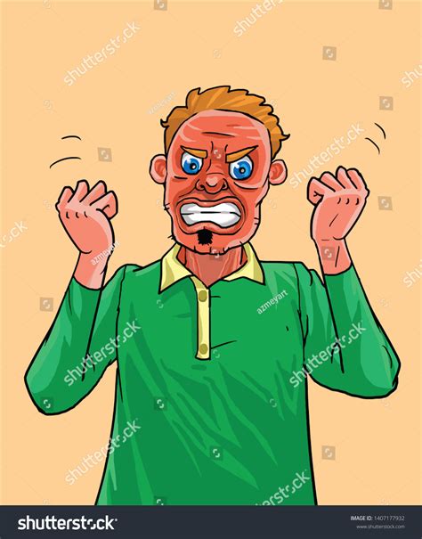 angry man anger aggression illustration stock illustration