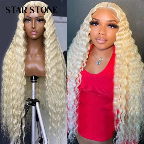 613 Lace Frontal Wig Deep Wave 13x4 13x6 Blonde Lace Front Wig Human