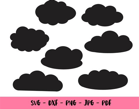 Cloud Svg Png Dxf  Pdf Clouds Bundle Cloud Clipart Etsy