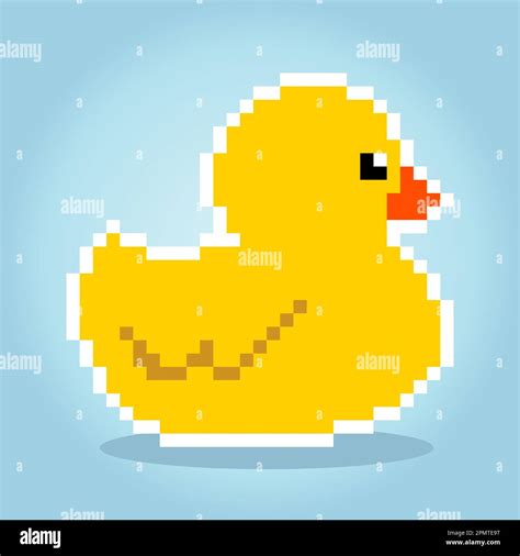 8 Bit Rubber Duck Pixels Animal Vector Illustration Stock Vector Image