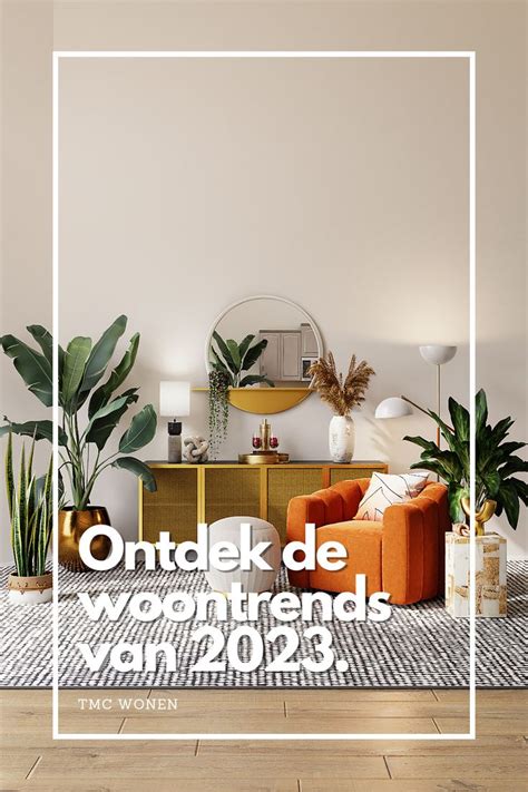 A Living Room With An Orange Chair And Potted Plants On The Floor In