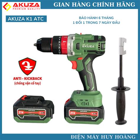 Máy khoan Pin Akuza K1 ATC không chổi than đầu 13mm pin 15 cell Đầu