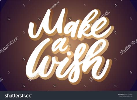 Handwritten Make Wish Lettering Text Drawn Stock Vector Royalty Free