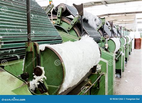 Carding Machine For Textile Mill Stock Photo Image Of Spinning Line