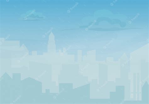 Premium Vector | Rainy and foggy cartoon city