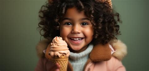 Niño feliz indio comiendo helado Foto Premium