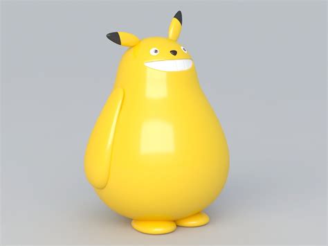 Fat Pikachu 3d Model 3ds Maxobject Files Free Download Cadnav