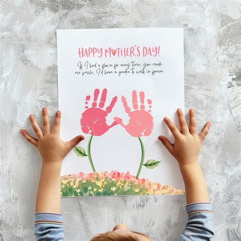 Happy Mothers Day Gift Ideas, Handprint Mothers Day Card, Printable ...