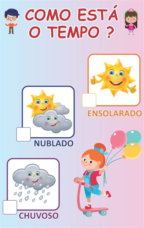 Banner Didático Infantil Escolar Como Está O Tempo Sil167