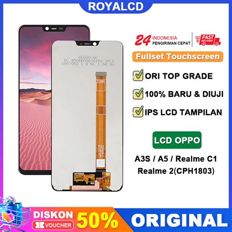 100 Diuji Lcd Oppo A3s A5realme C1 2 Fullset Touchscreen Hd Touch