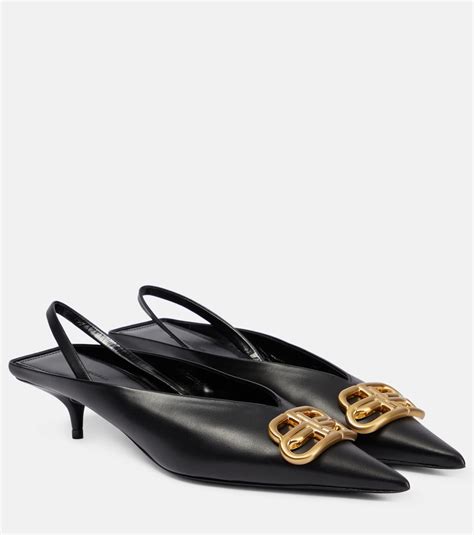 Square Knife Bb Slingback Mules In Black Balenciaga Mytheresa