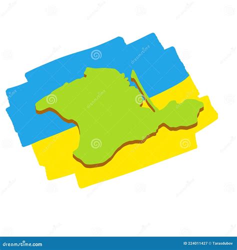 Map of the Crimean Peninsula. Ukraine Flag. Southern Resort Stock ...