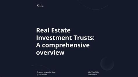 Real Estate Investment Trusts Reits In Canada A Comprehensive Overview By Side