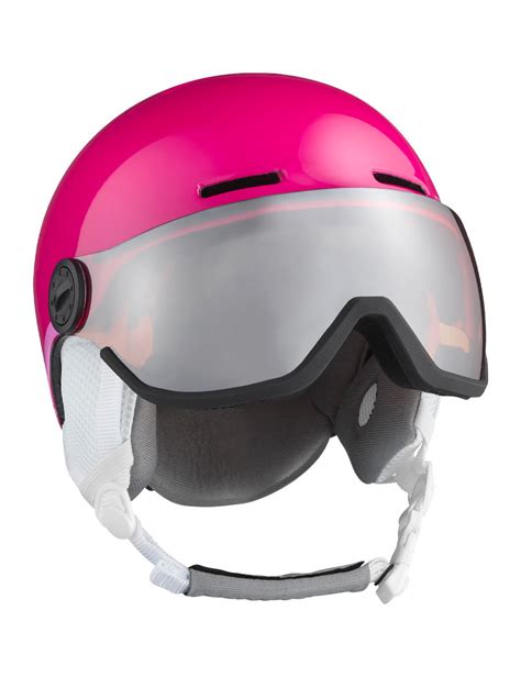 Kask Narciarski Dzieci Cy Salomon Grom Visor Pink Z Wbudowana Szyb