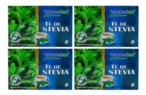 Pack 4 Té De Stevia Con 25 Sobres Cada Uno Yerbatex Cuotas sin interés