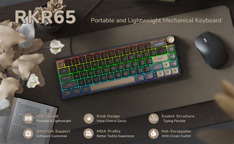 Rk Royal Kludge R Wired Gaming Keyboard With Volume Knob Percent