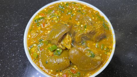 How To Make Ogbono Soup With Goat Meat Nigerian Soup Recipe Youtube