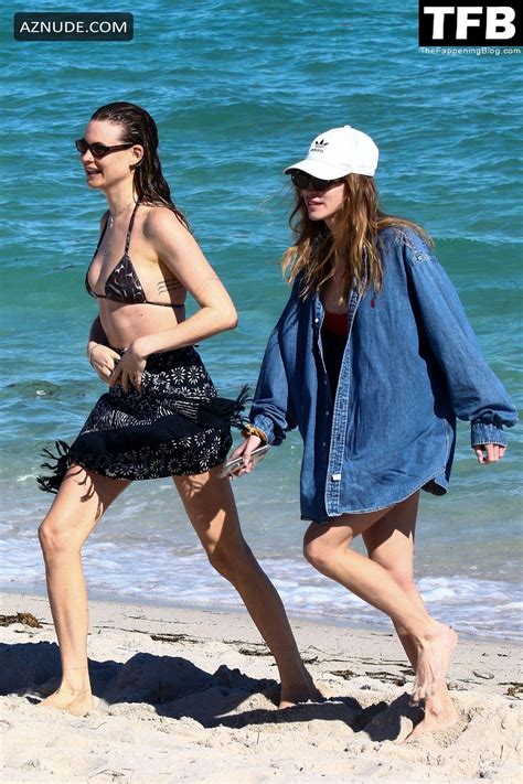Behati Prinsloo Wears A Cheeky Black Bikini On The Beach In In Miami Aznude