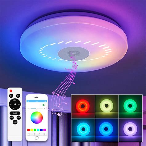 Bathroom Ceiling Light W Led Rgb Light With Bluetooth Speaker