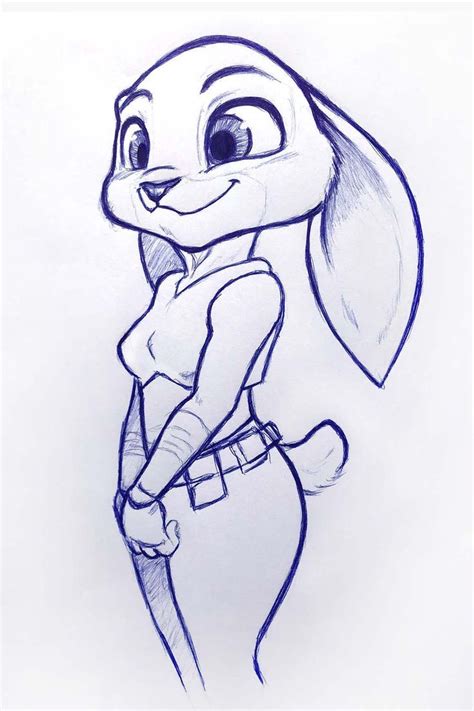 Pen Drawing Cartoon Rabbit | Rabbit cartoon drawing, Drawings, Cartoon drawings disney