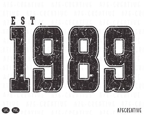 Retro Est 1989 Png Instant Download 1989 Png Est 1989 Svg Vintage