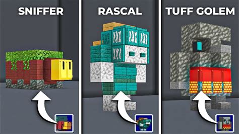 Minecraft How To Build Sniffer Rascal And Tuff Golem From Minecraft