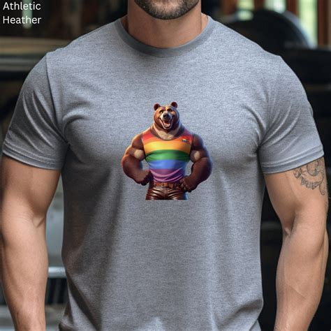 Rainbow Bear Gay Bear Pride Shirt Subtle Muscle Bear Pride Tshirt Gift Idea For Furry Gay Men