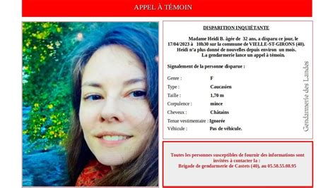 Heidi 32 Ans Est Portée Disparue Depuis Un Mois Dans Les Landes La