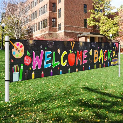 Welcome Back To School Banner Extra Large Fabric 70 X 40 First