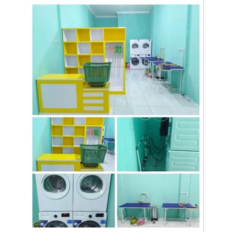 Jual Paket Mesin Laundry Stack Washer Dan Dryer Satu Set Denga Rak