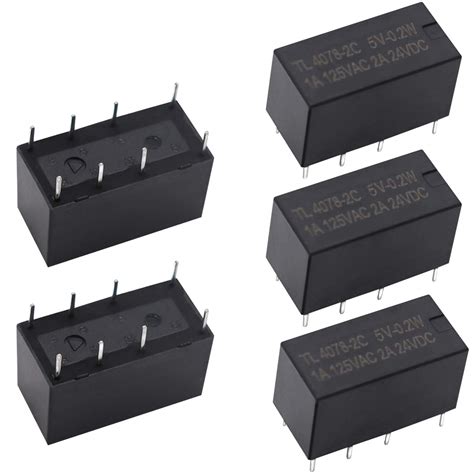 Amazon Tnisesm 5pcs Coil DPDT PCB Power Relay DC 5V 8 Pins Mini