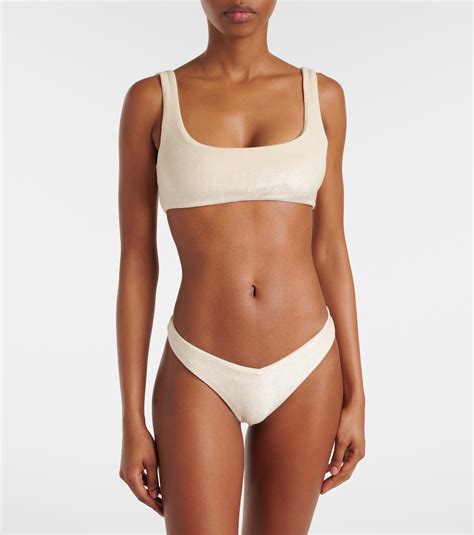 Vera Terry Bikini Bottoms In Beige Jade Swim Mytheresa