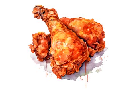 Watercolor Fried Chicken Sublimation Graphic By Watercolorbykr