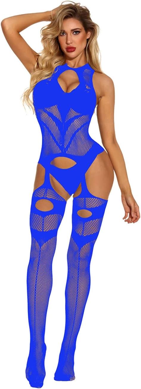 Amazon Women Mesh Lingerie Women Sexy Fishnet Bodysuit Mesh Bodystockings Teddy Lingerie